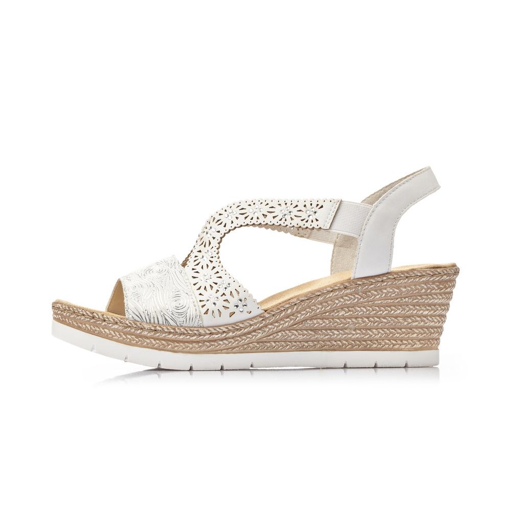 detail Dámské sandály Rieker 61916-80 bílá