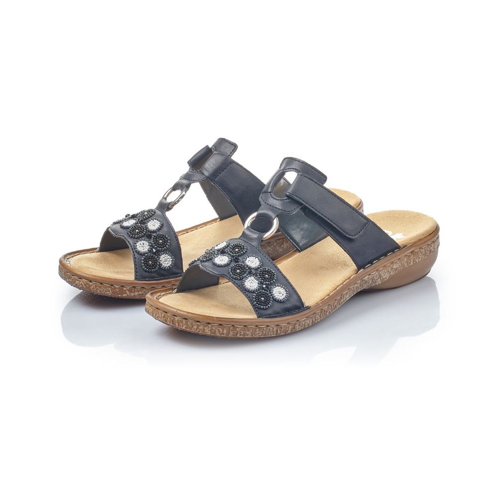 detail Dámské pantofle Rieker 62828-14 modrá