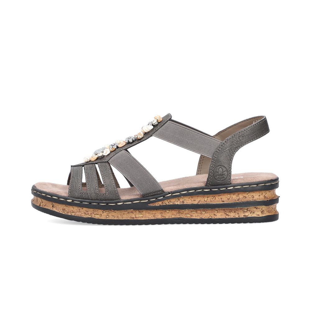 detail Dámské sandály Rieker 62949-45 šedá
