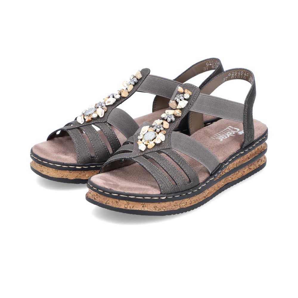 detail Dámské sandály Rieker 62949-45 šedá