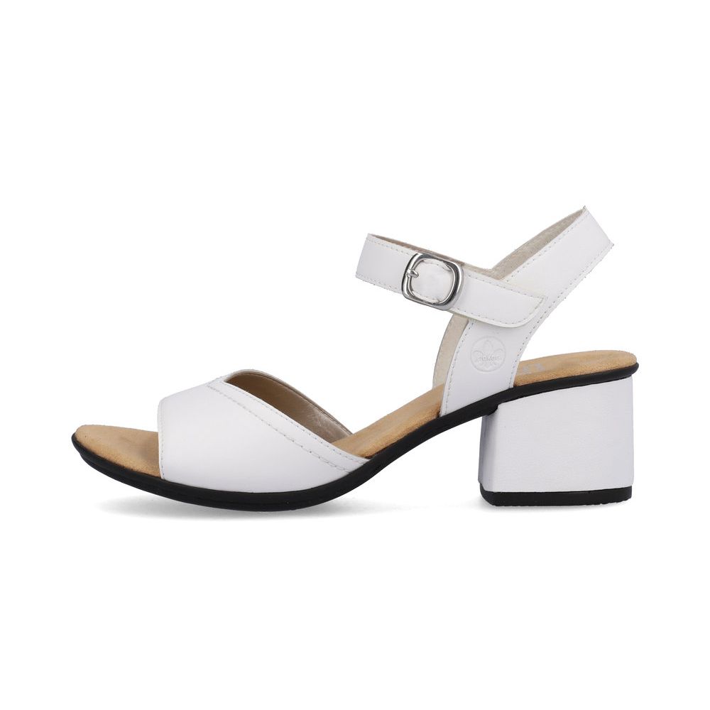 detail Dámské kožené sandály Rieker 64650-80 bílá