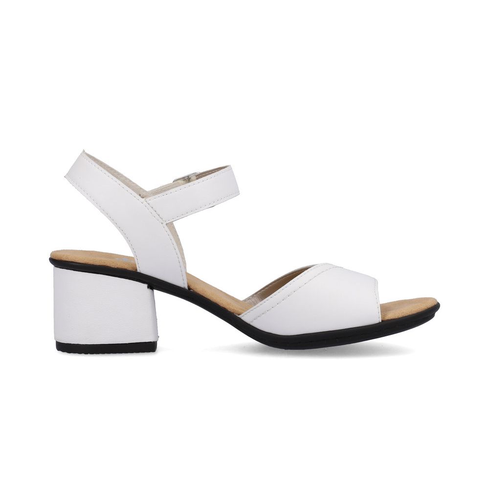 detail Dámské kožené sandály Rieker 64650-80 bílá