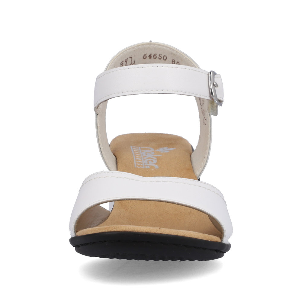 detail Dámské kožené sandály Rieker 64650-80 bílá