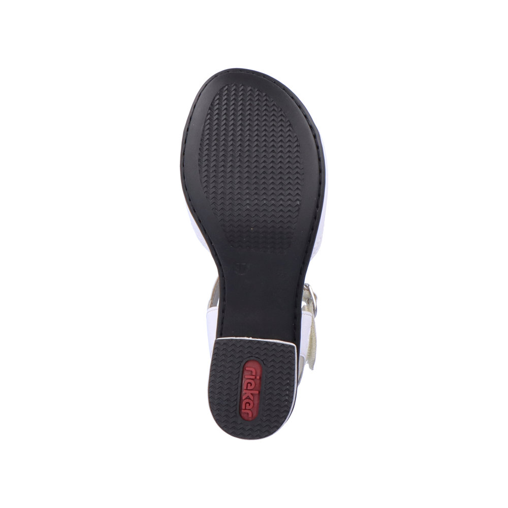 detail Dámské kožené sandály Rieker 64650-80 bílá