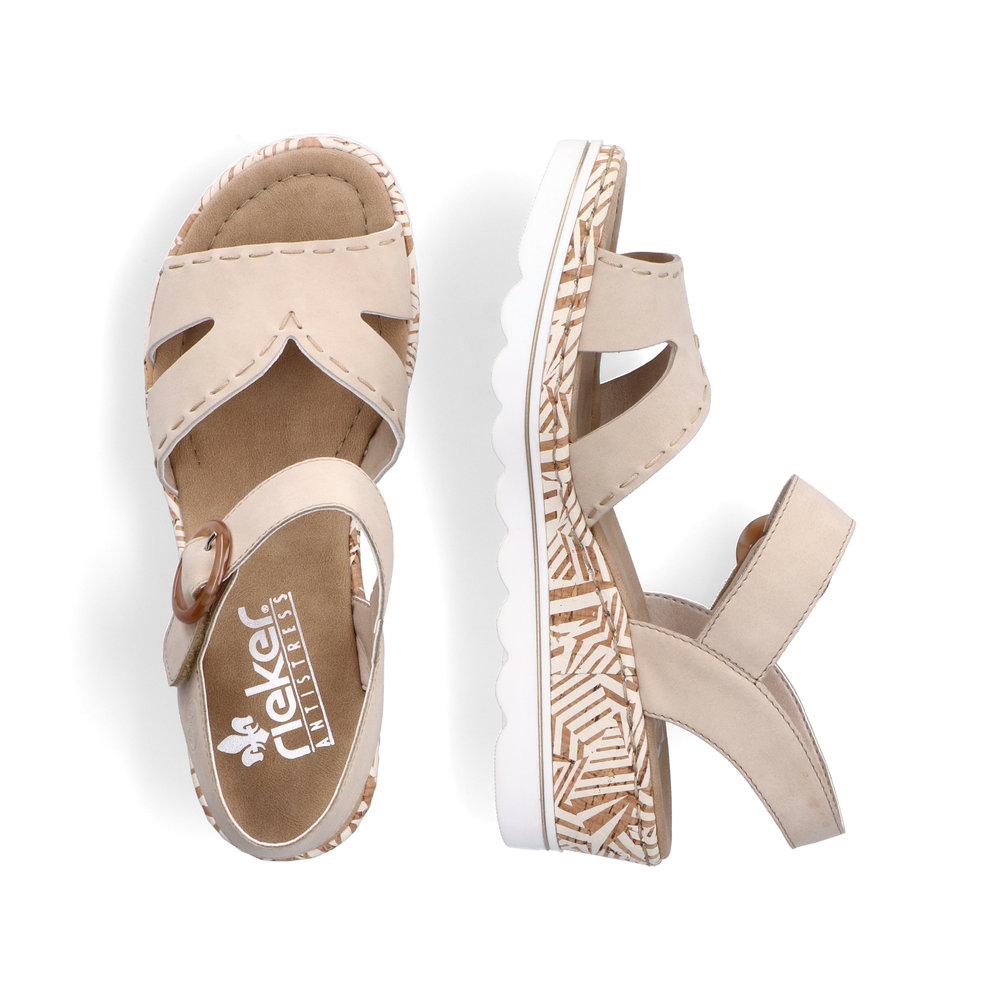 detail Dámské sandály Rieker 67173-60 béžová