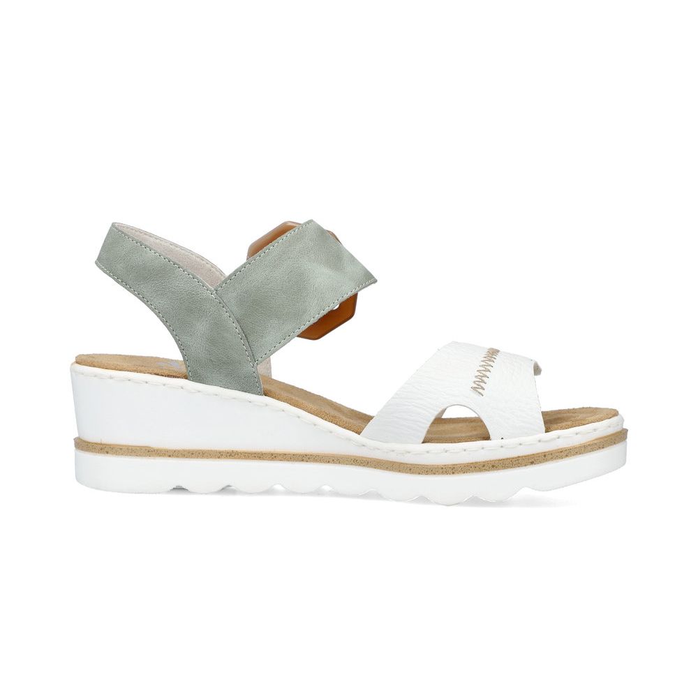 detail Dámské kožené sandály Rieker 67476-81 zelená