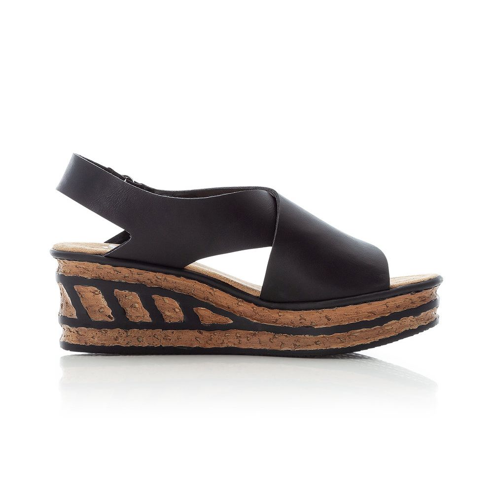 detail Dámské sandály Rieker 68189-00 černá