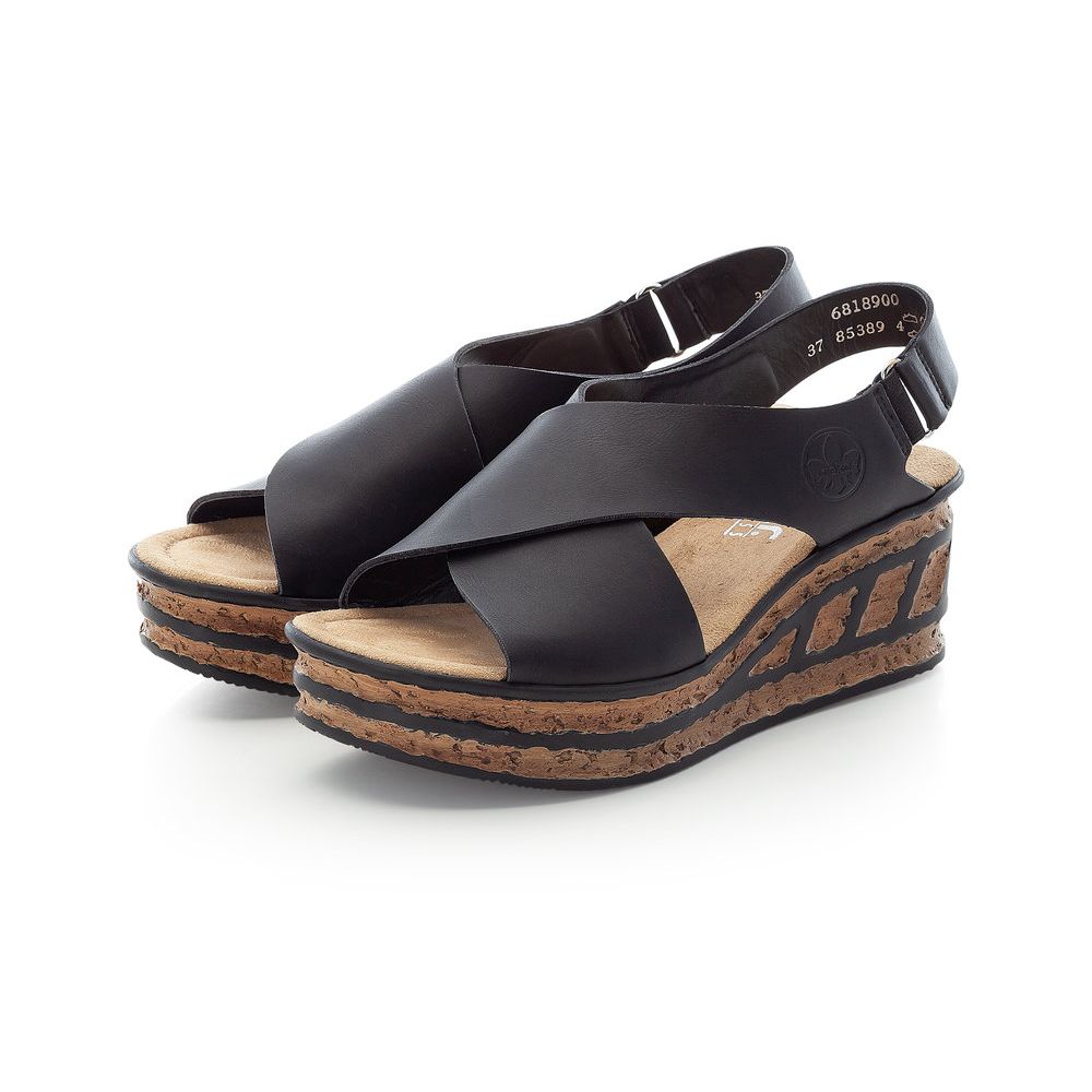 detail Dámské sandály Rieker 68189-00 černá