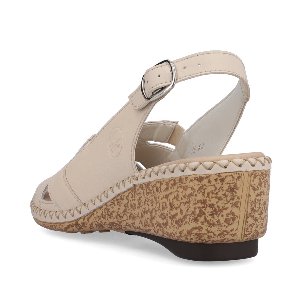 detail Dámské kožené sandály Rieker 66189-60 béžová