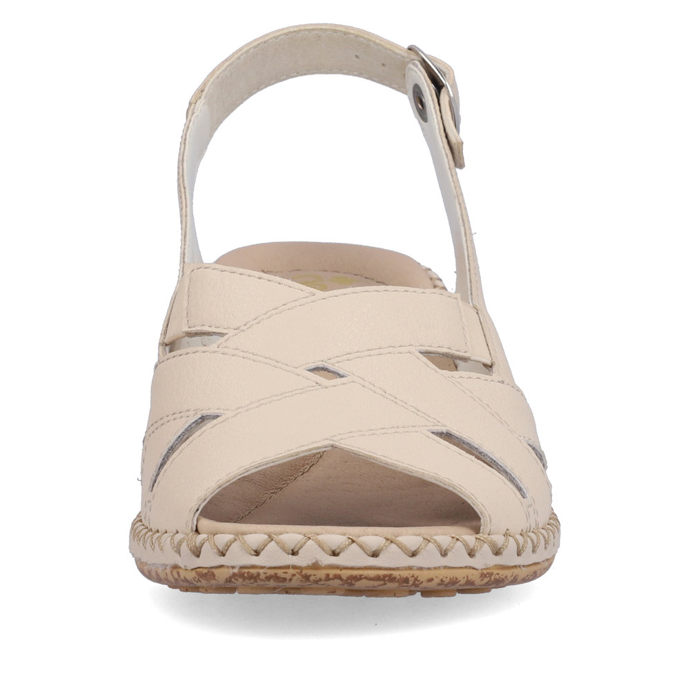 detail Dámské kožené sandály Rieker 66189-60 béžová