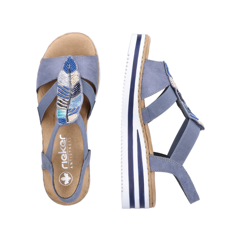 detail Dámské sandály Rieker V0207-12 modrá