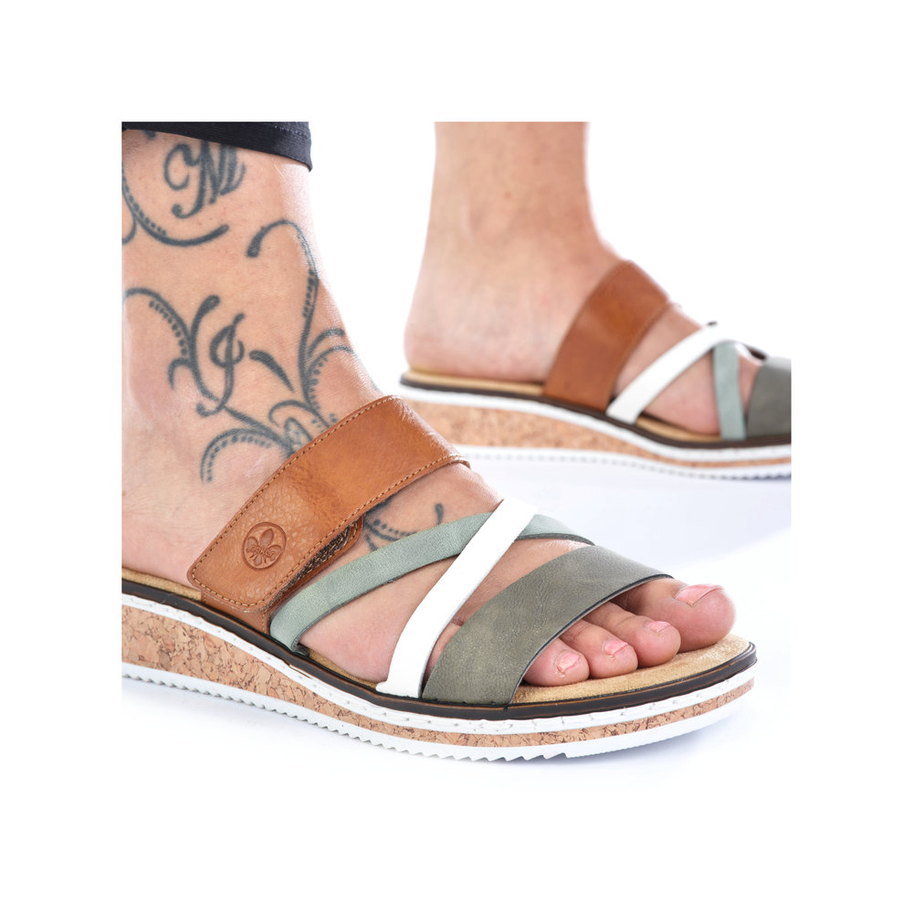 detail Dámské pantofle Rieker V3652-91 zelená