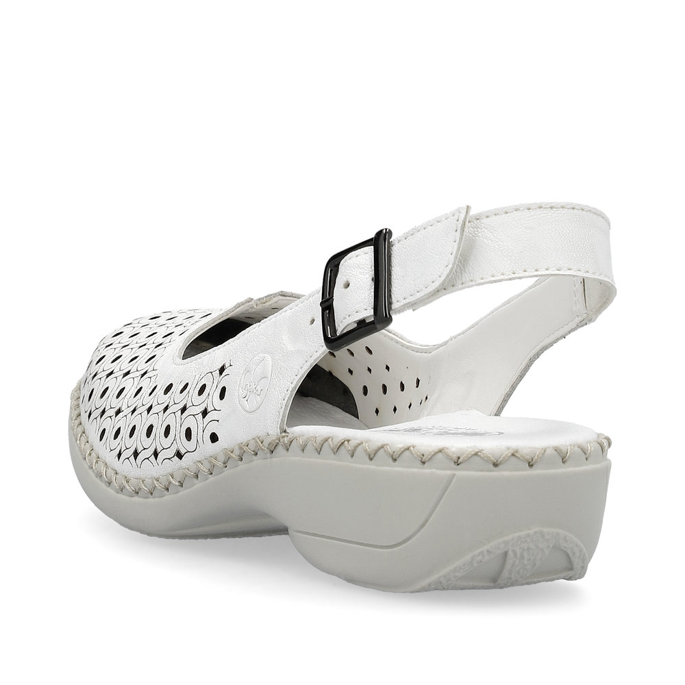 detail Dámské kožené sandály Rieker 41350-80 bílá