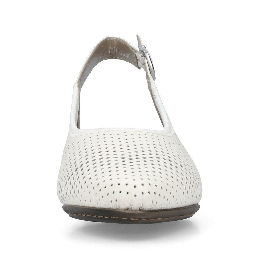 detail Dámské kožené sandály Rieker 47066-80 bílá