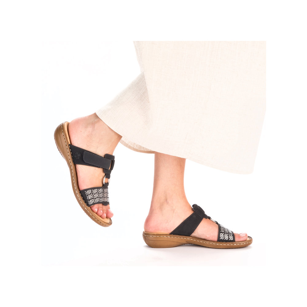 detail Dámské pantofle Rieker 60863-14 modrá