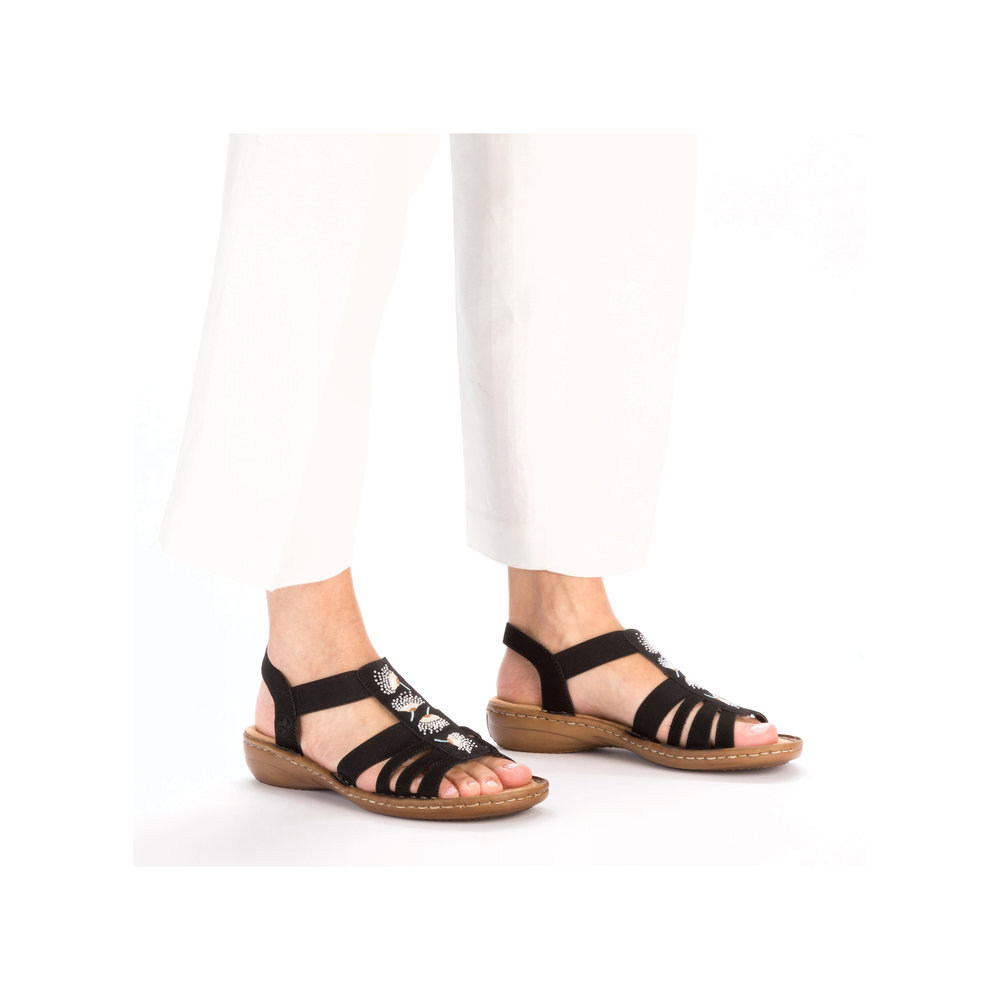 detail Dámské sandály Rieker 60875-00 černá