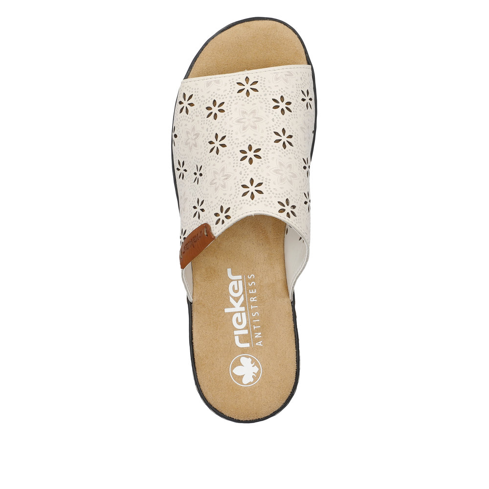 detail Dámské kožené pantofle Rieker 62955-60 béžová