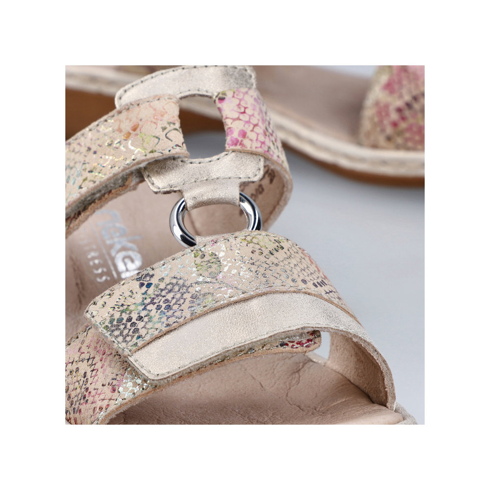 detail Dámské pantofle Rieker 659X6-90 růžová