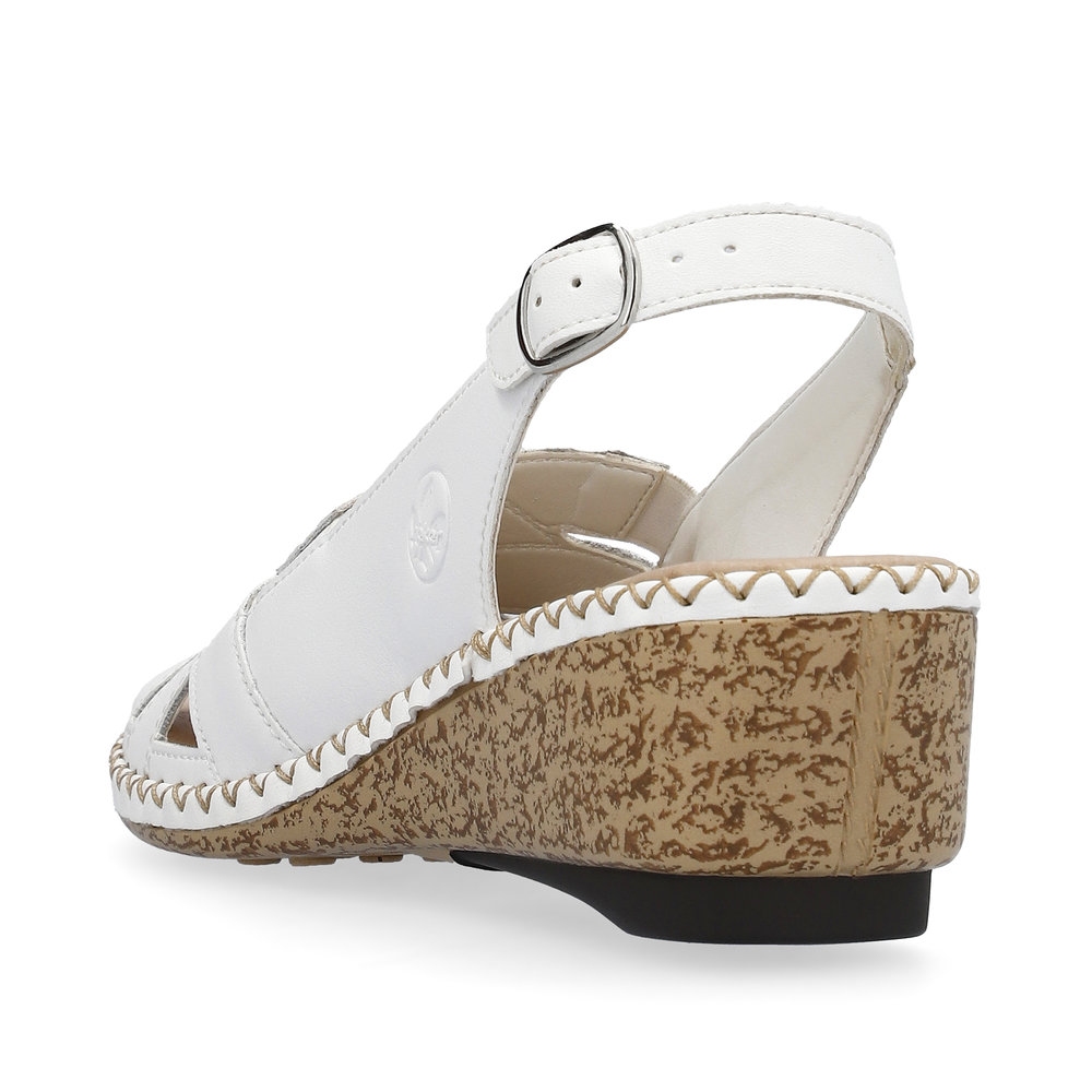 detail Dámské kožené sandály Rieker 66189-80 bílá