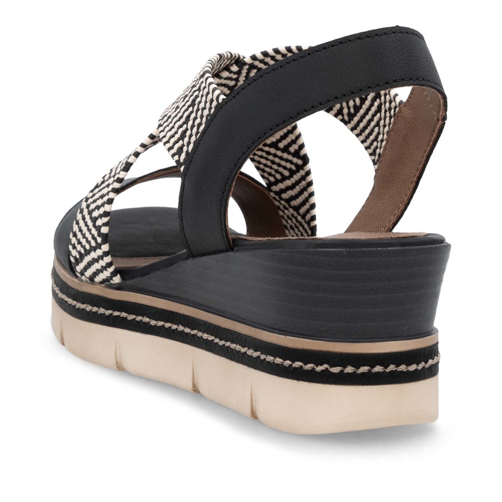 detail Dámské kožené sandály Remonte D2L54-03 černá