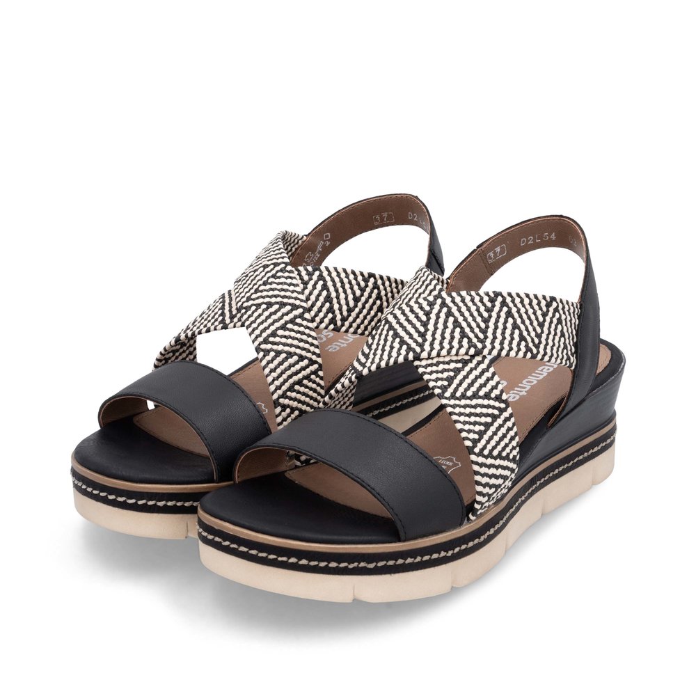 detail Dámské kožené sandály Remonte D2L54-03 černá