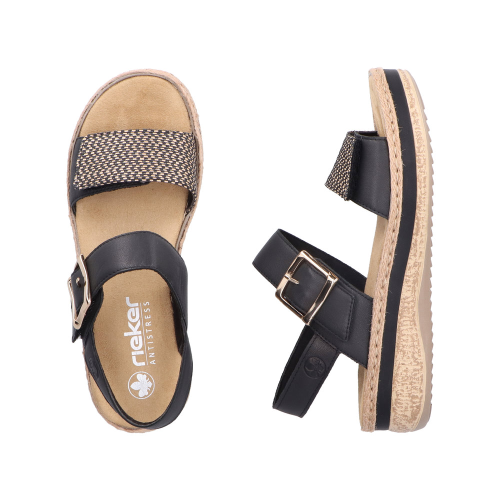 detail Dámské sandály Rieker V0951-00 černá