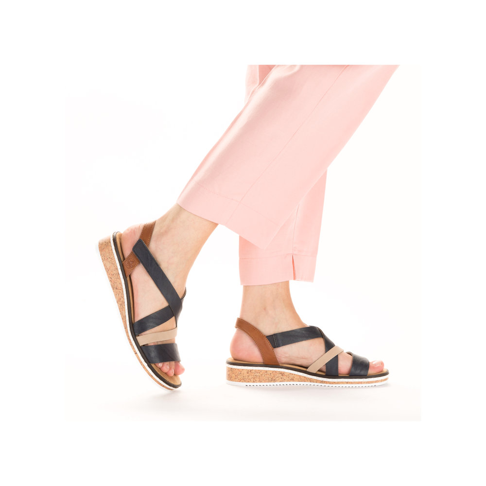 detail Dámské sandály Rieker V3663-91 modrá