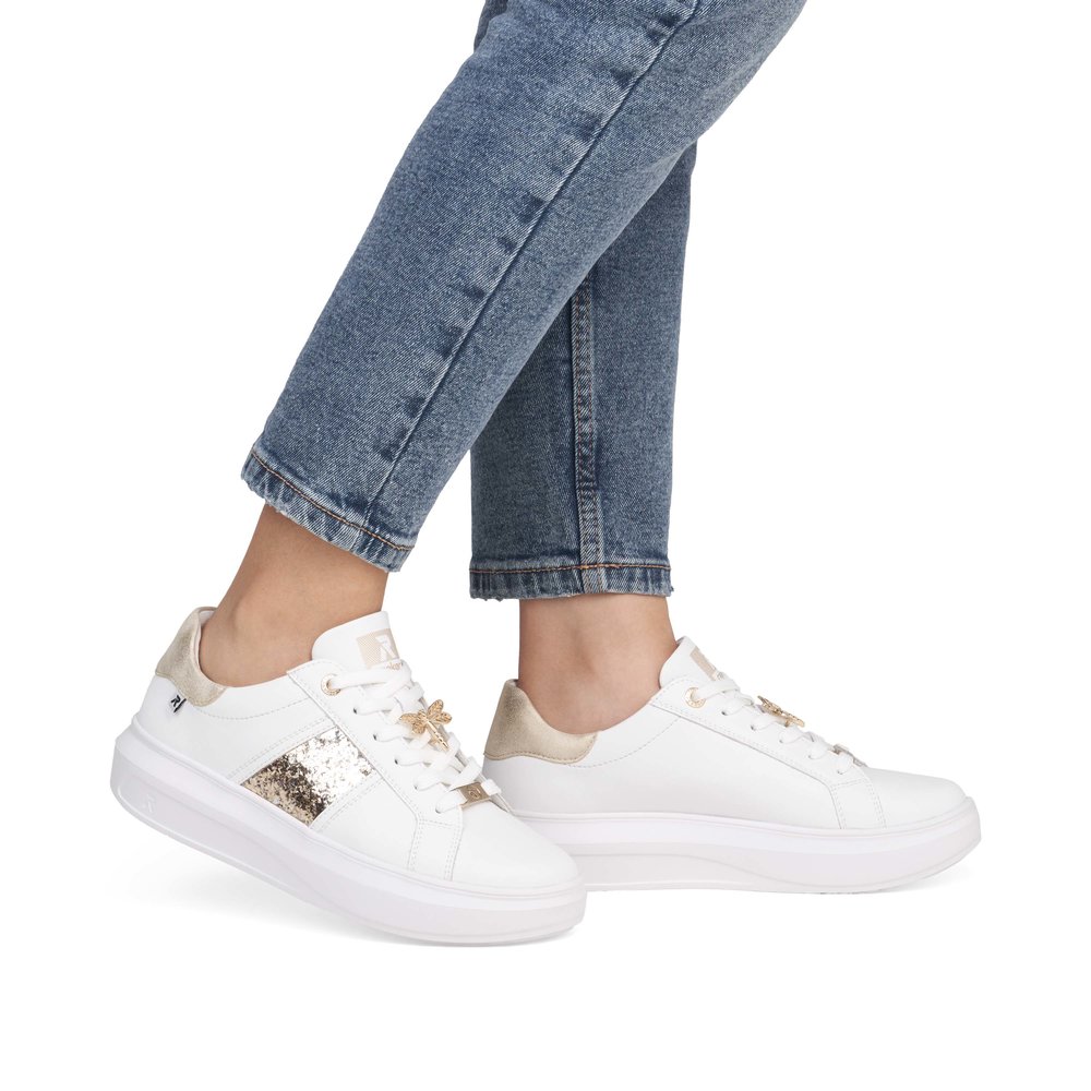 detail Dámské kožené tenisky Rieker W1202-82 bílá