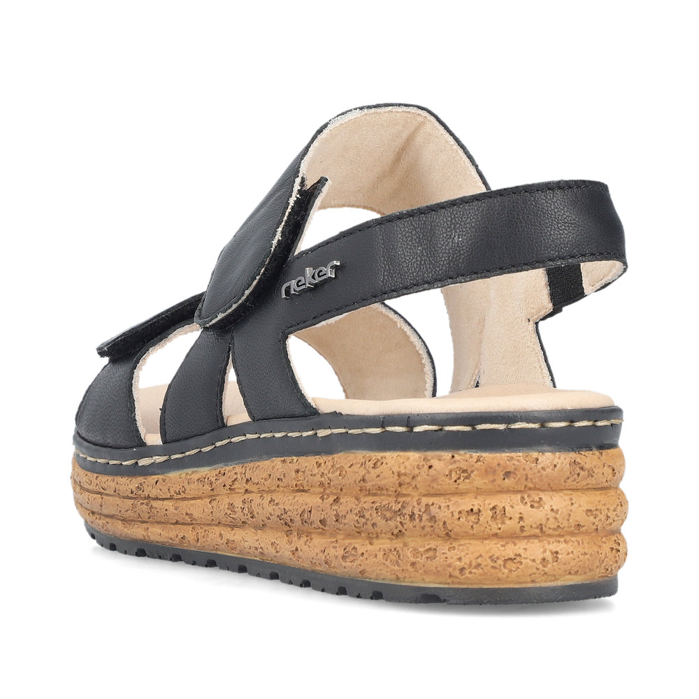 detail Dámské kožené sandály Rieker 62761-00 černá