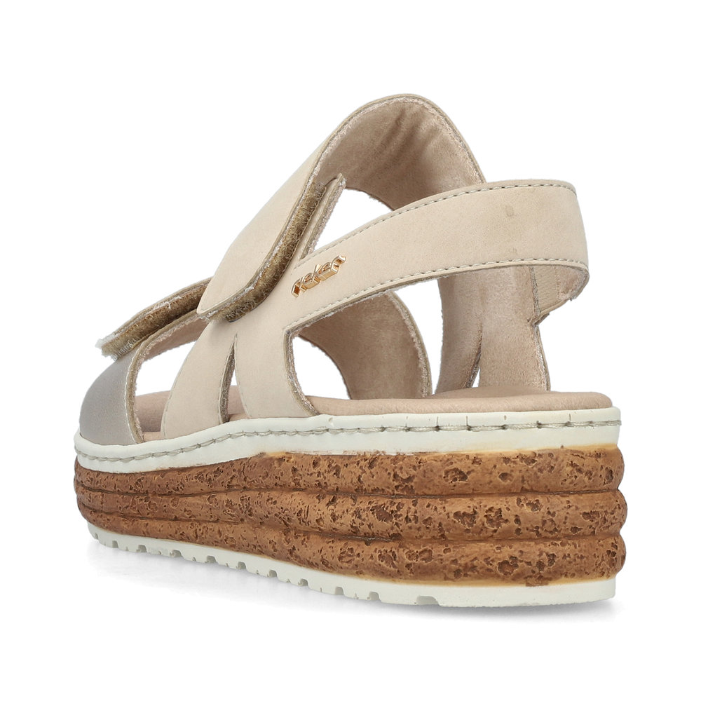 detail Dámské kožené sandály Rieker 62761-90 zlatá