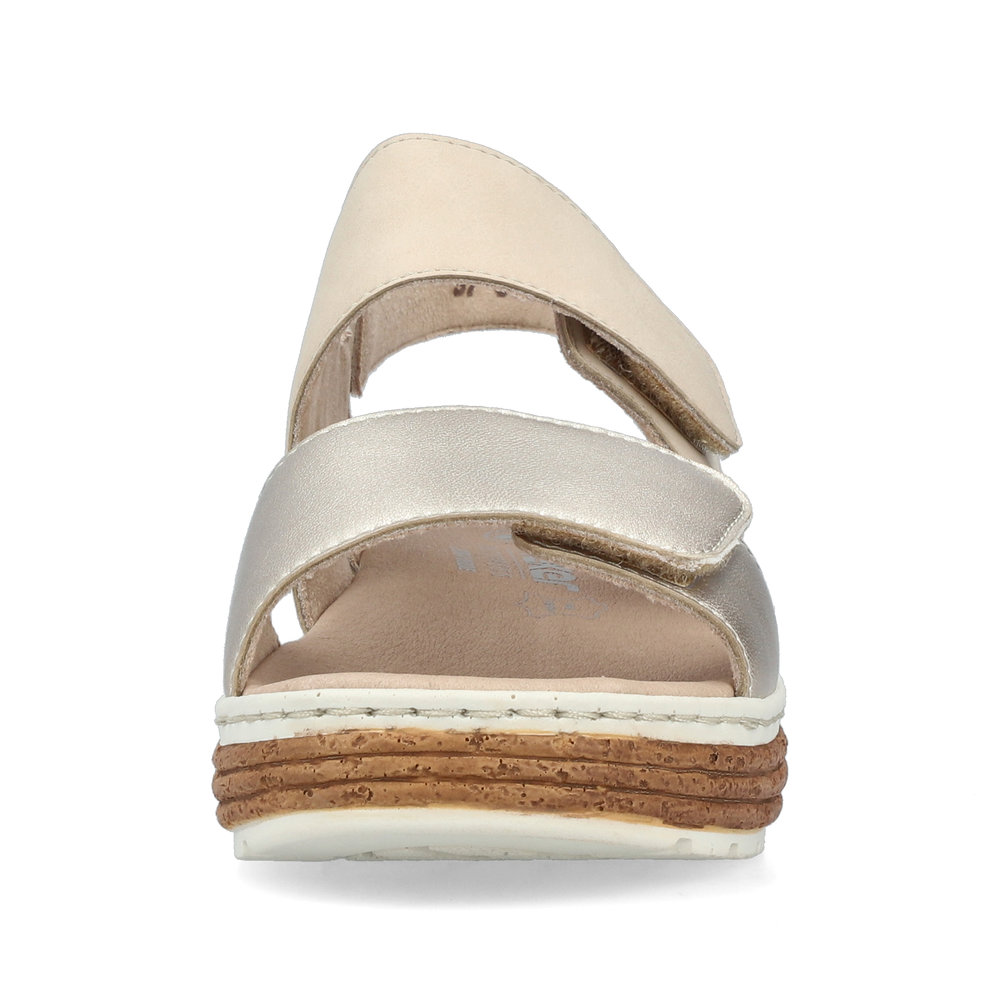 detail Dámské kožené sandály Rieker 62761-90 zlatá