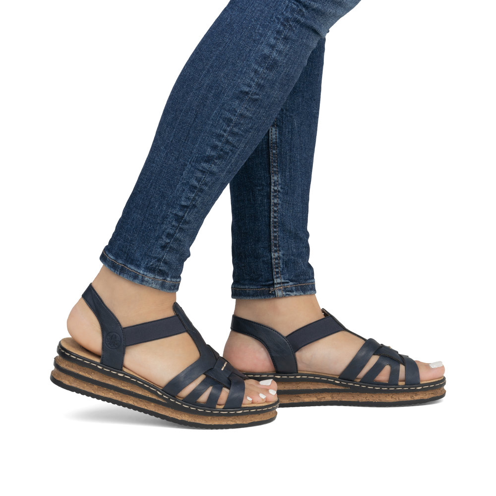 detail Dámské sandály Rieker 62918-14 modrá