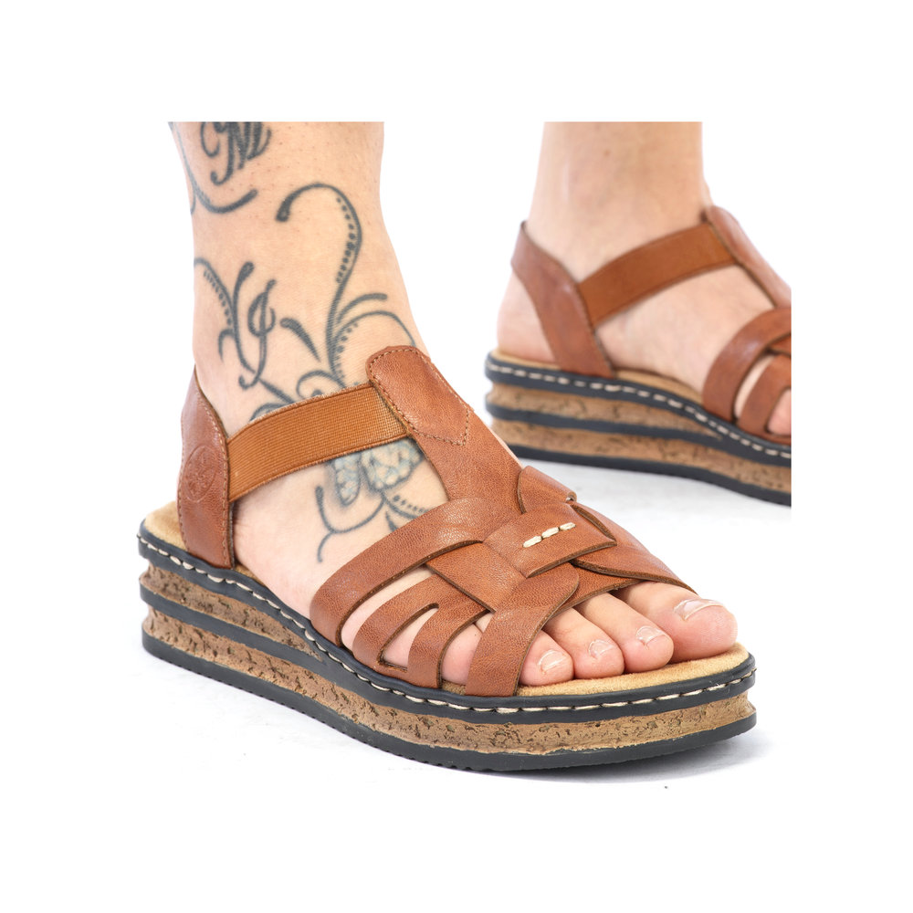 detail Dámské sandály Rieker 62918-22 hnědá