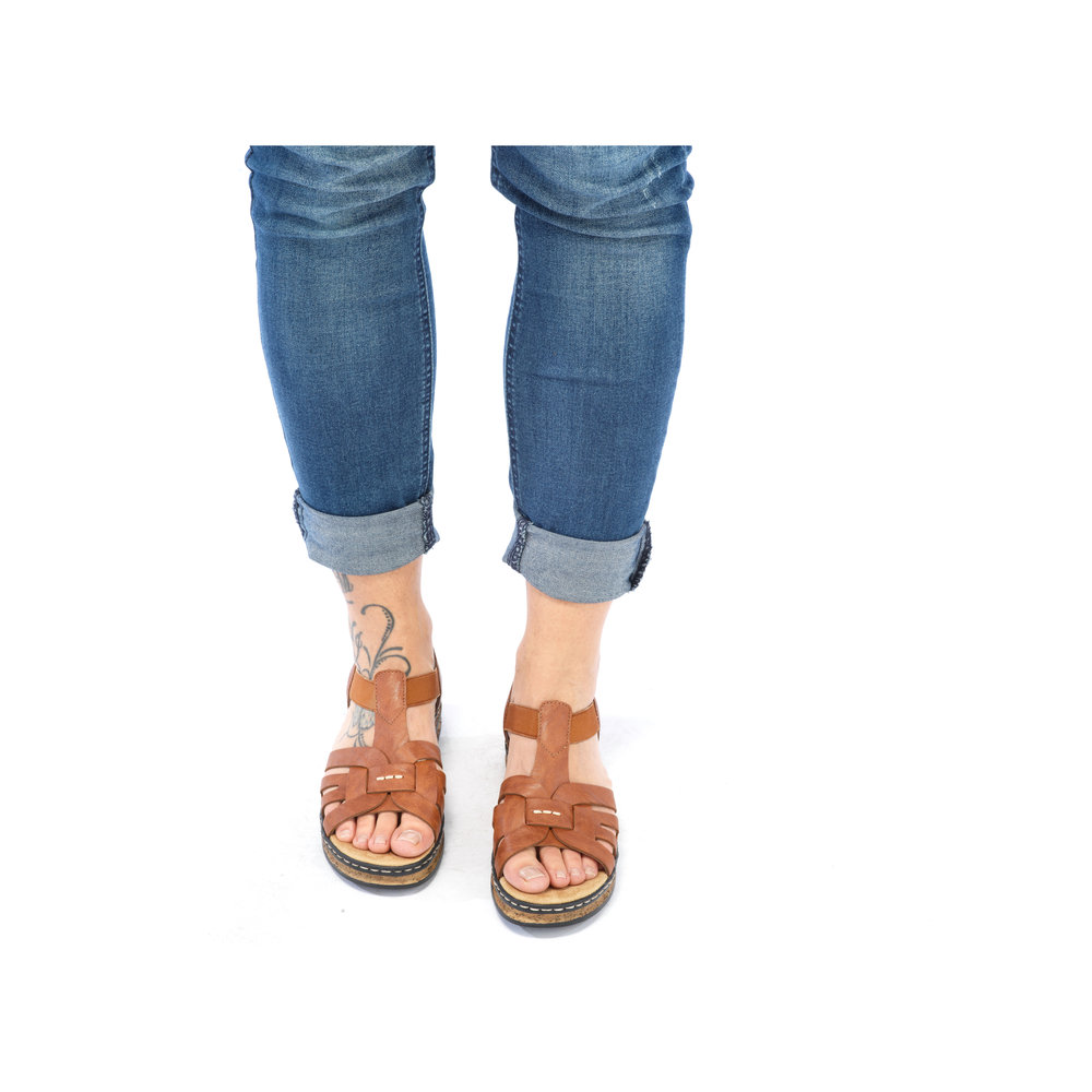 detail Dámské sandály Rieker 62918-22 hnědá