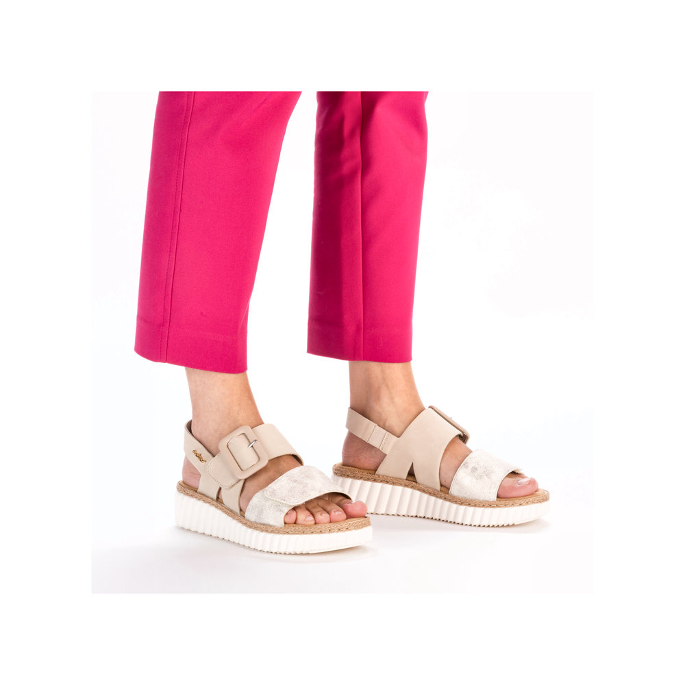 detail Dámské sandály Rieker 69260-60 béžová