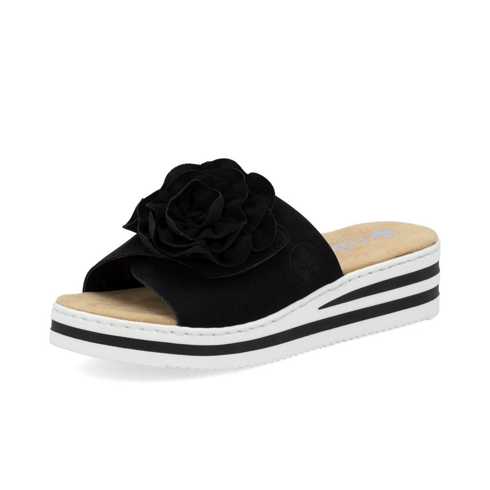 detail Dámské pantofle Rieker V0252-00 černá