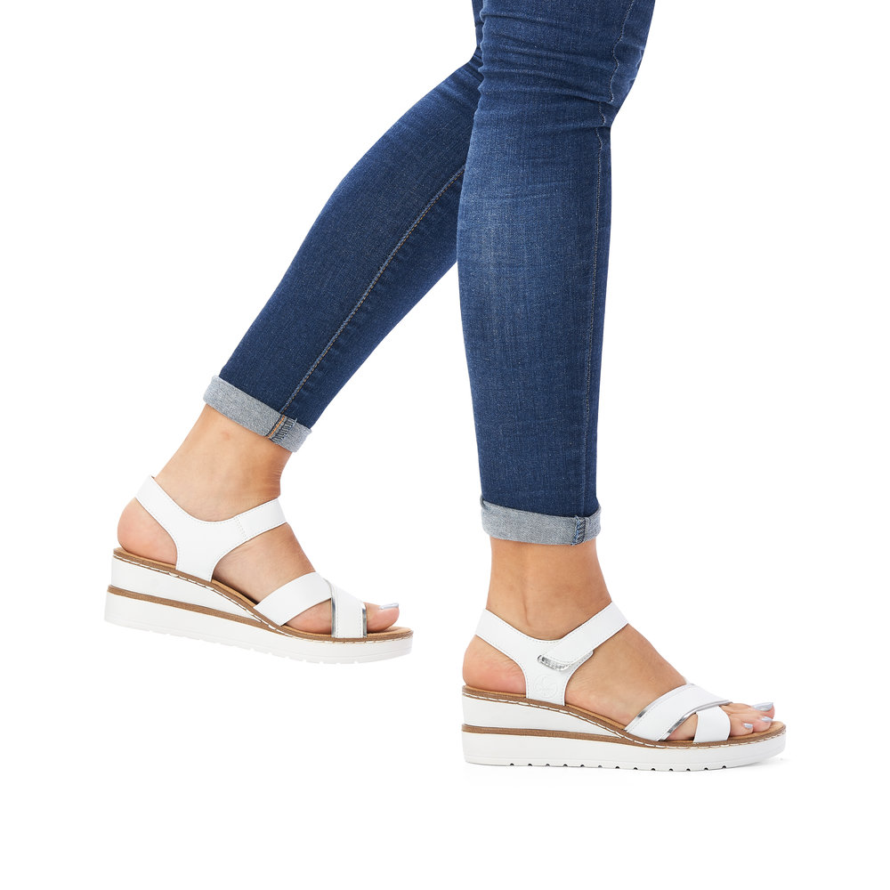 detail Dámské sandály Rieker V38G9-80 bílá