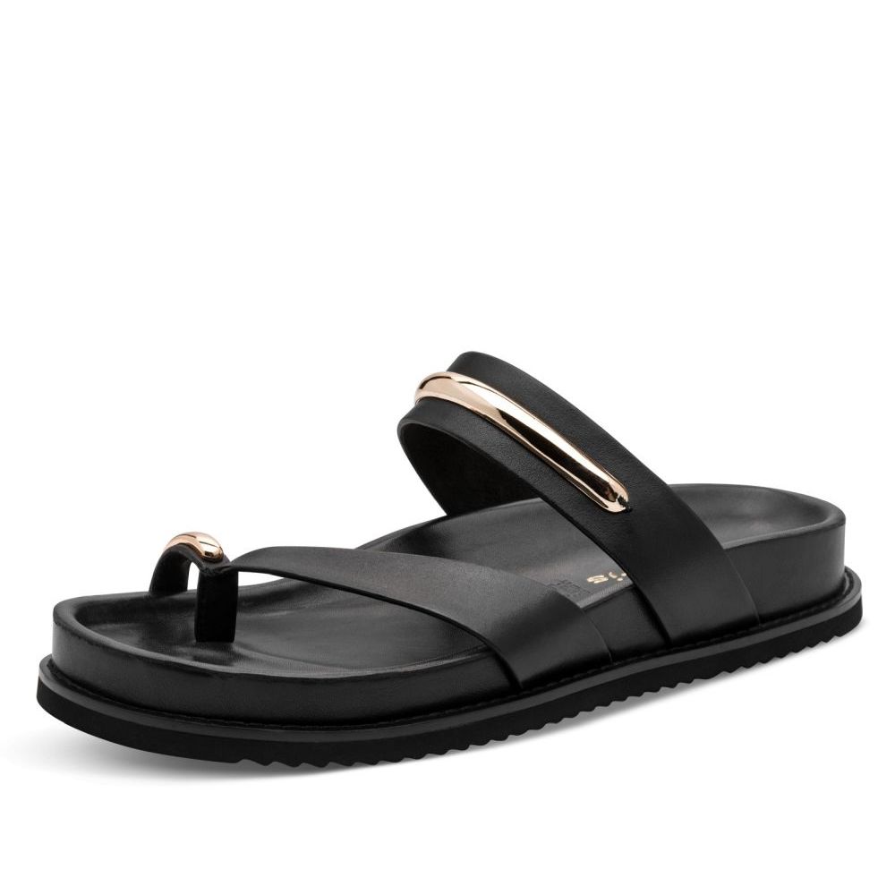 detail Dámské kožené pantofle Tamaris 27415-46 001 černá