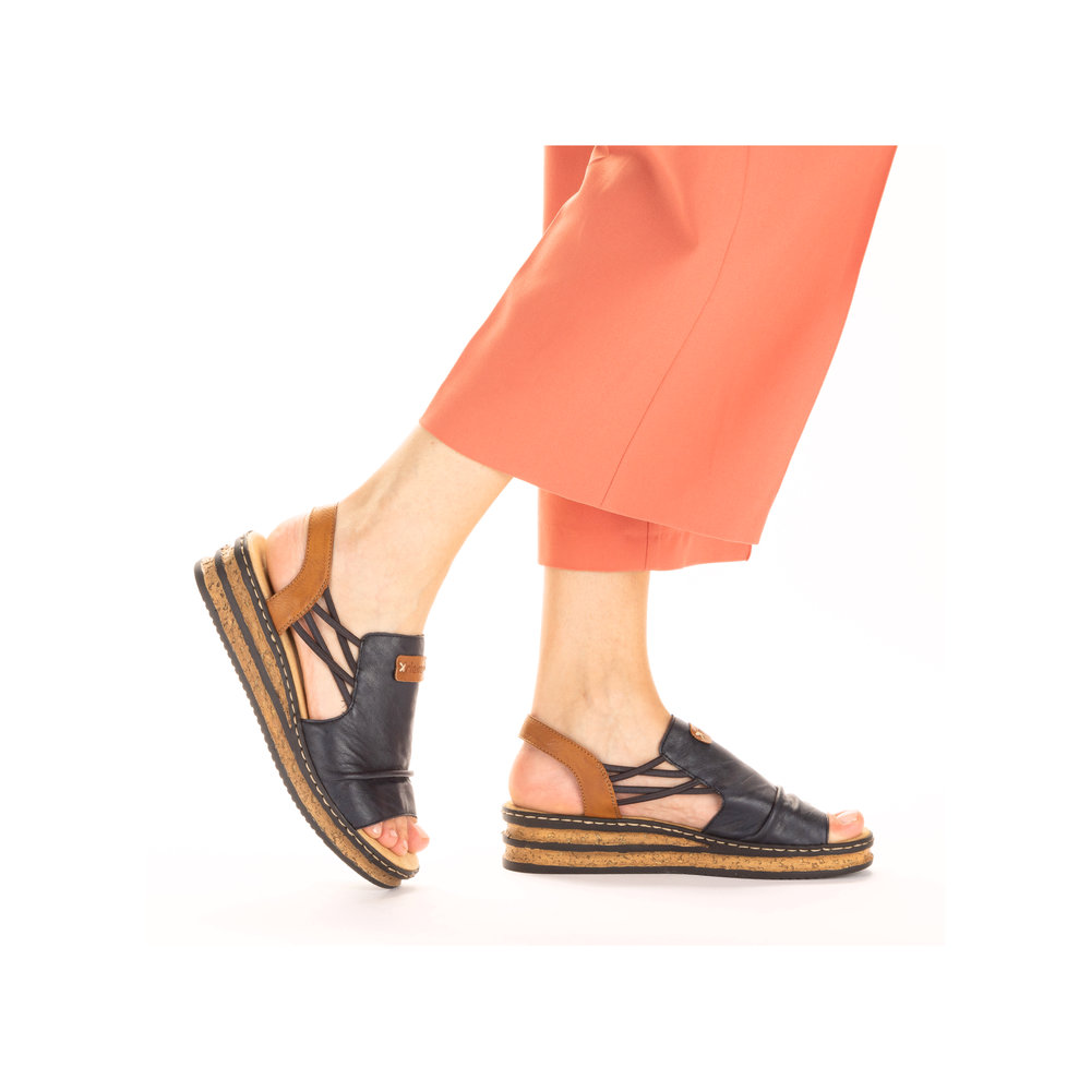 detail Dámské sandály Rieker 62962-14 modrá