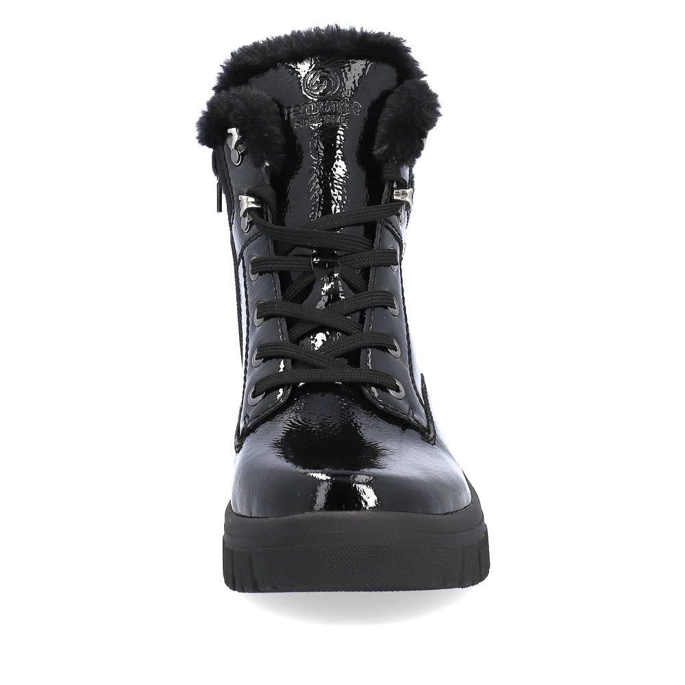 detail Dámská kotníková obuv Remonte D0E71-02 černá lesklá