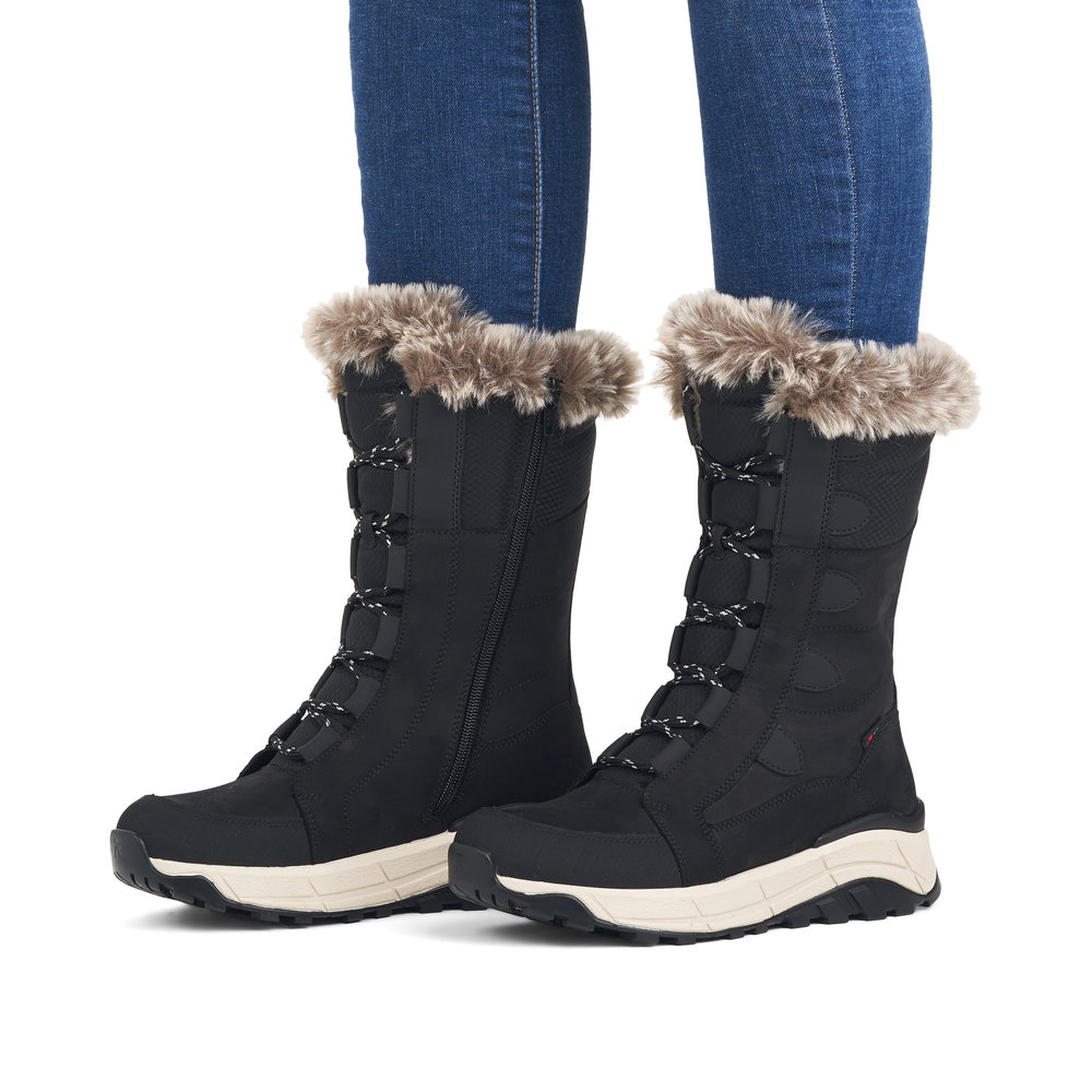 detail Dámské kozačky Rieker Revolution W0070-00 černá