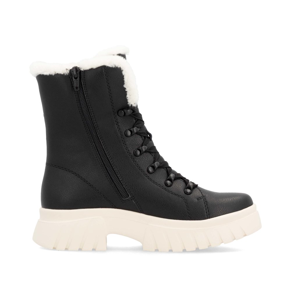 detail Dámská kožená kotníková obuv Rieker W1874-00 černá