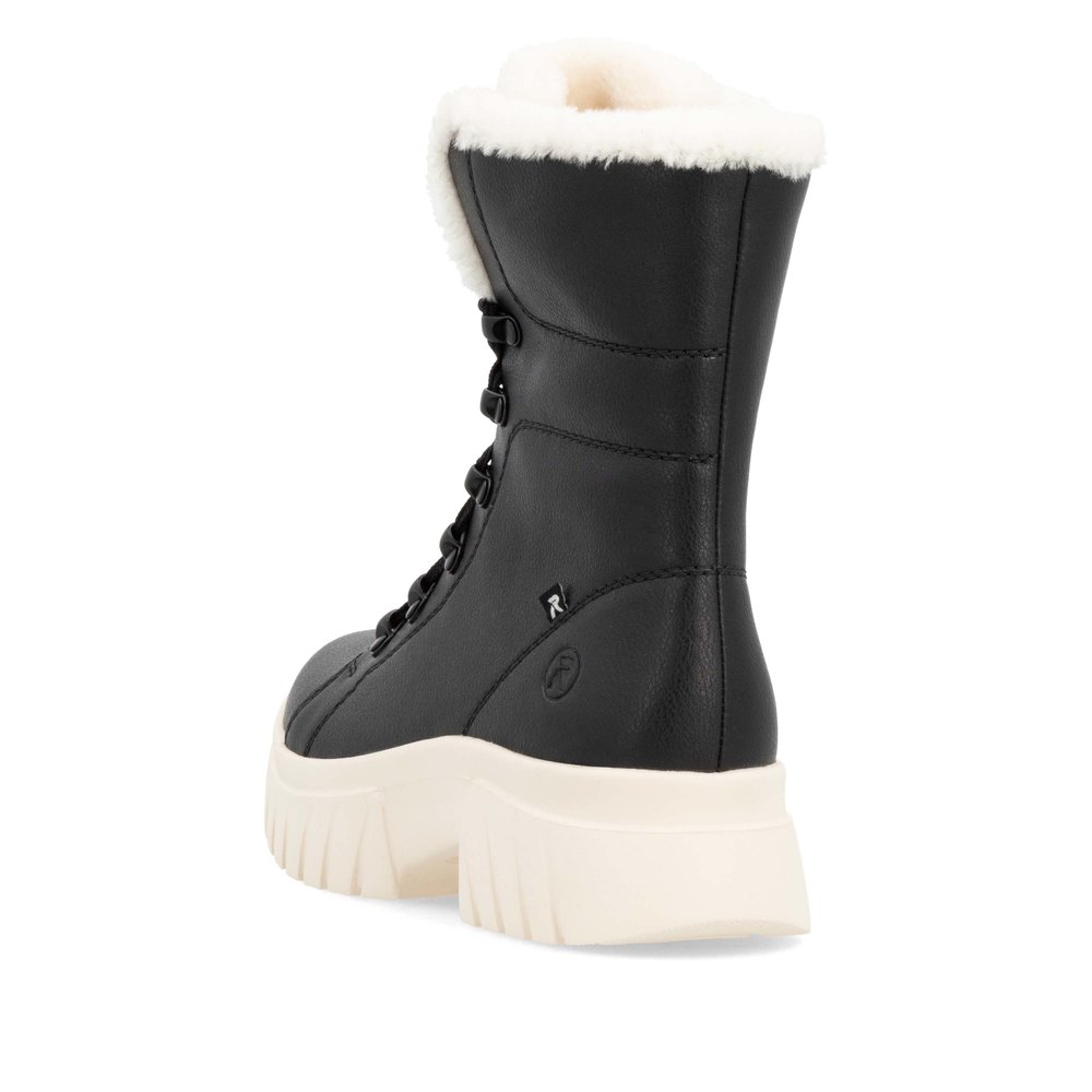 detail Dámská kožená kotníková obuv Rieker W1874-00 černá