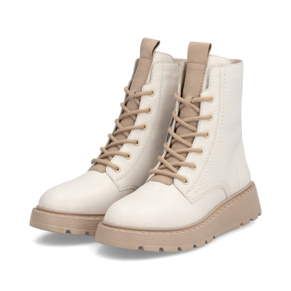 detail Dámská kotníková obuv Rieker 70404-80 béžovo-bílá