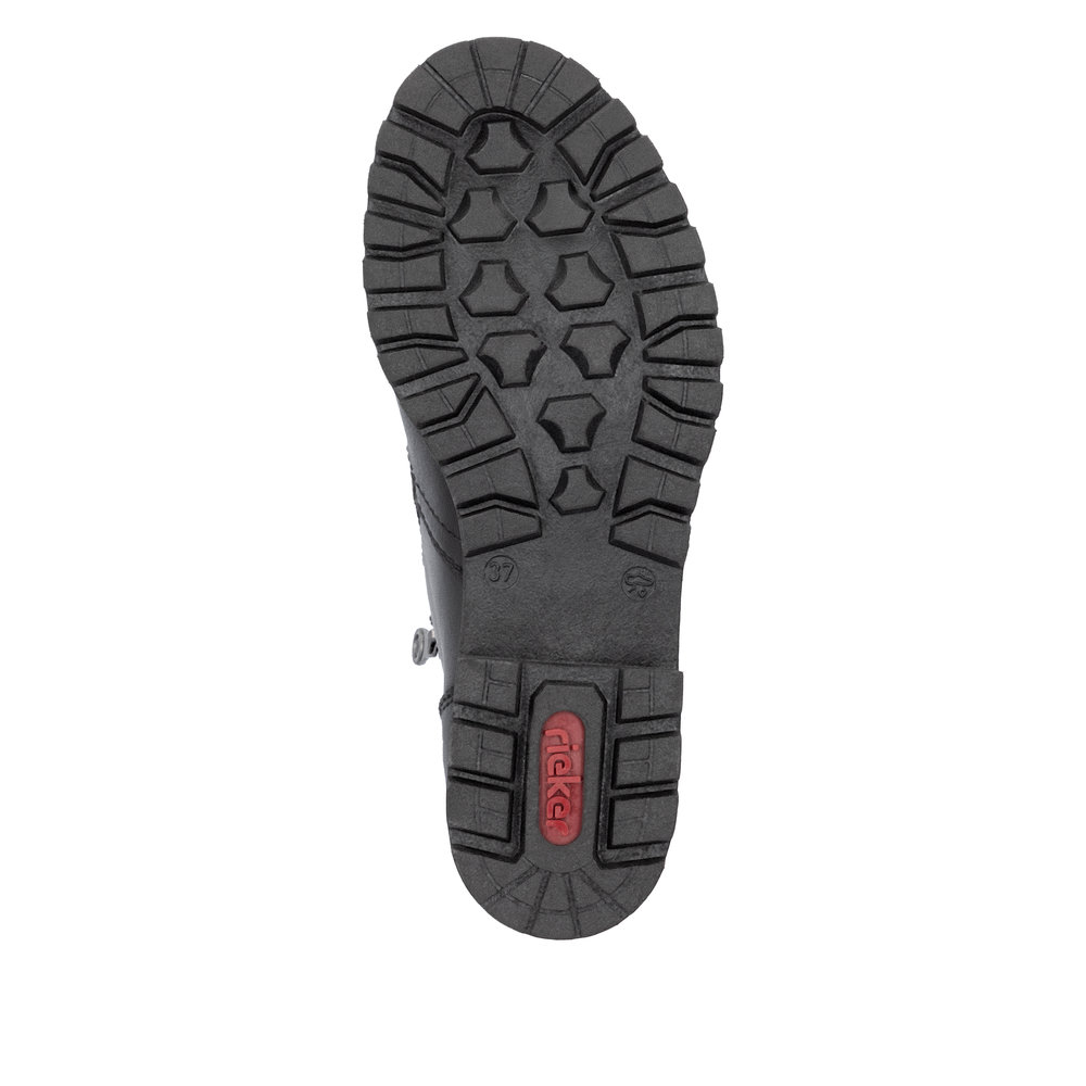 detail Dámská kožená kotníková obuv Rieker 78556-00 černá