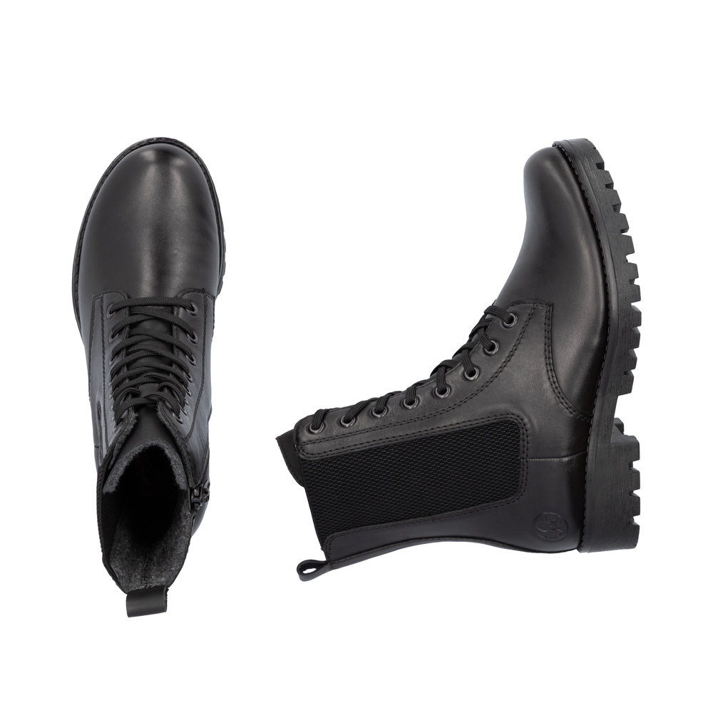 detail Dámská kožená kotníková obuv Rieker 78505-00 černá