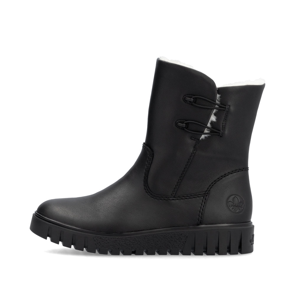 detail Dámská kožená kotníková obuv Rieker Y3468-00 černá