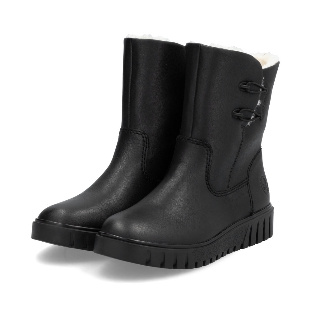 detail Dámská kožená kotníková obuv Rieker Y3468-00 černá