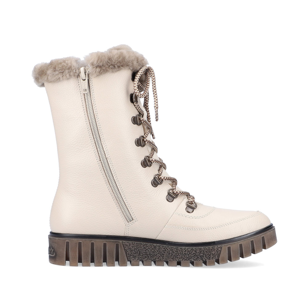 detail Dámská kožená kotníková obuv Rieker Y3405-60 béžová