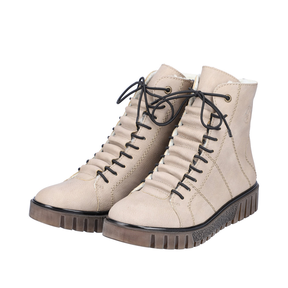 detail Dámská kožená kotníková obuv Rieker Y3405-60 béžová